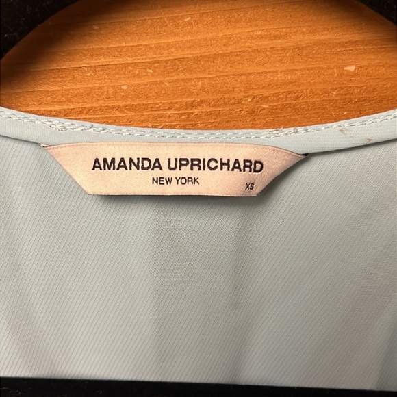Amanda Uprichard New York Velma Dress‎ XS Ice Blue mini ruffled surplice front - Picture 4 of 8